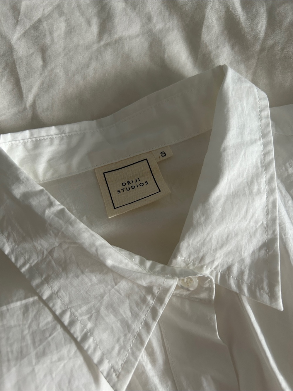 Deiji Studios Tie Front Shirt White - Picture 6 of 6